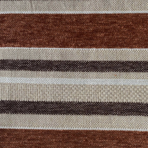 Tela Chenille Moscu Listado color Terra